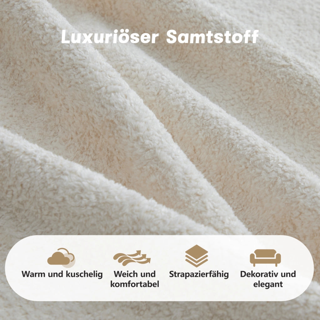 Divano angolare modulare a U in velluto; schiuma 32D; beige