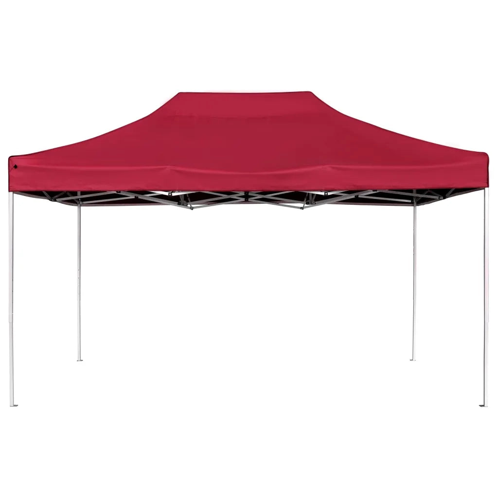 Gazebo Professionale Pieghevole Alluminio 4,5x3 m Rosso Vino