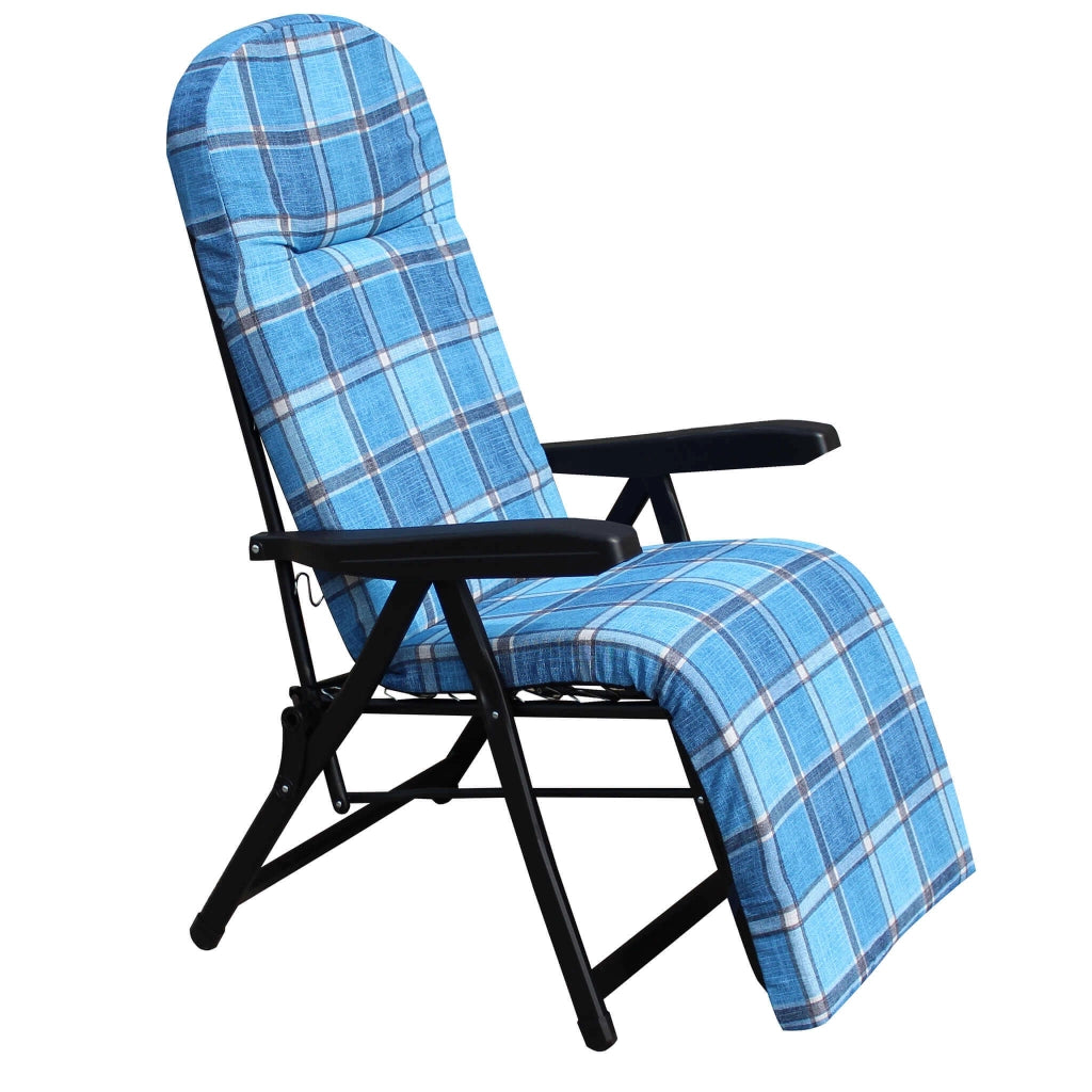 Poltrona Sdraio relax reclinabile in Tessuto Acciaio cm 155x60x60 - ANETTE