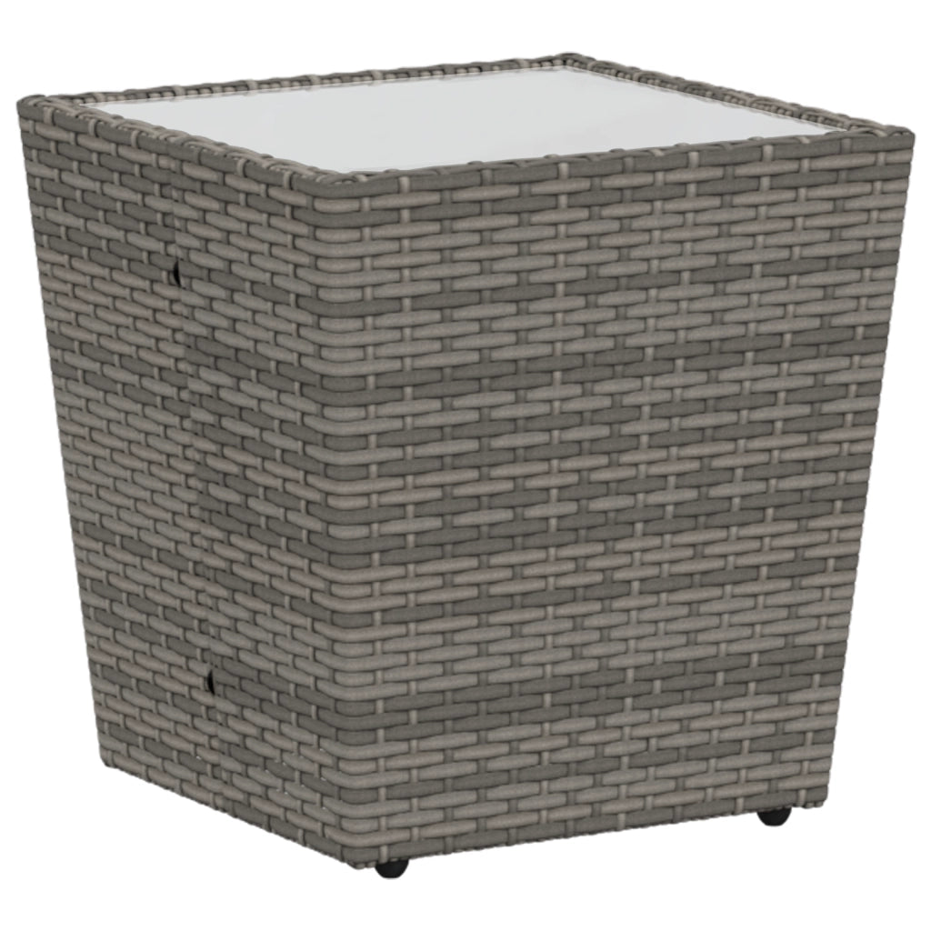 Set Bistro da Giardino 3 Pezzi con Cuscini Grigio in Polyrattan