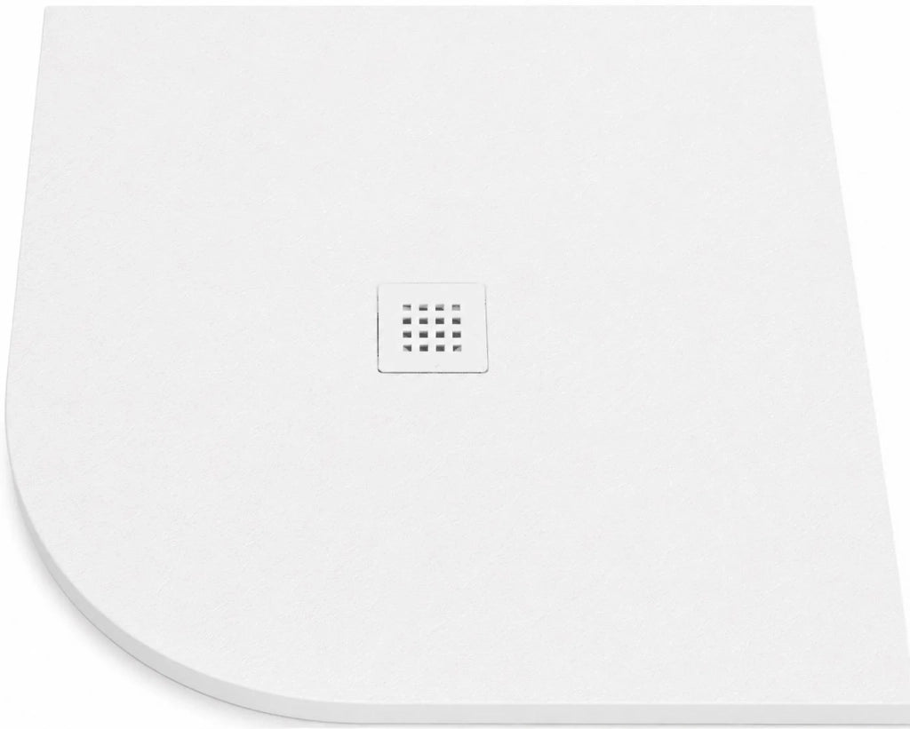 Piatto doccia semicircolare ROUND 80x80 cm Bianco griglia Bianco