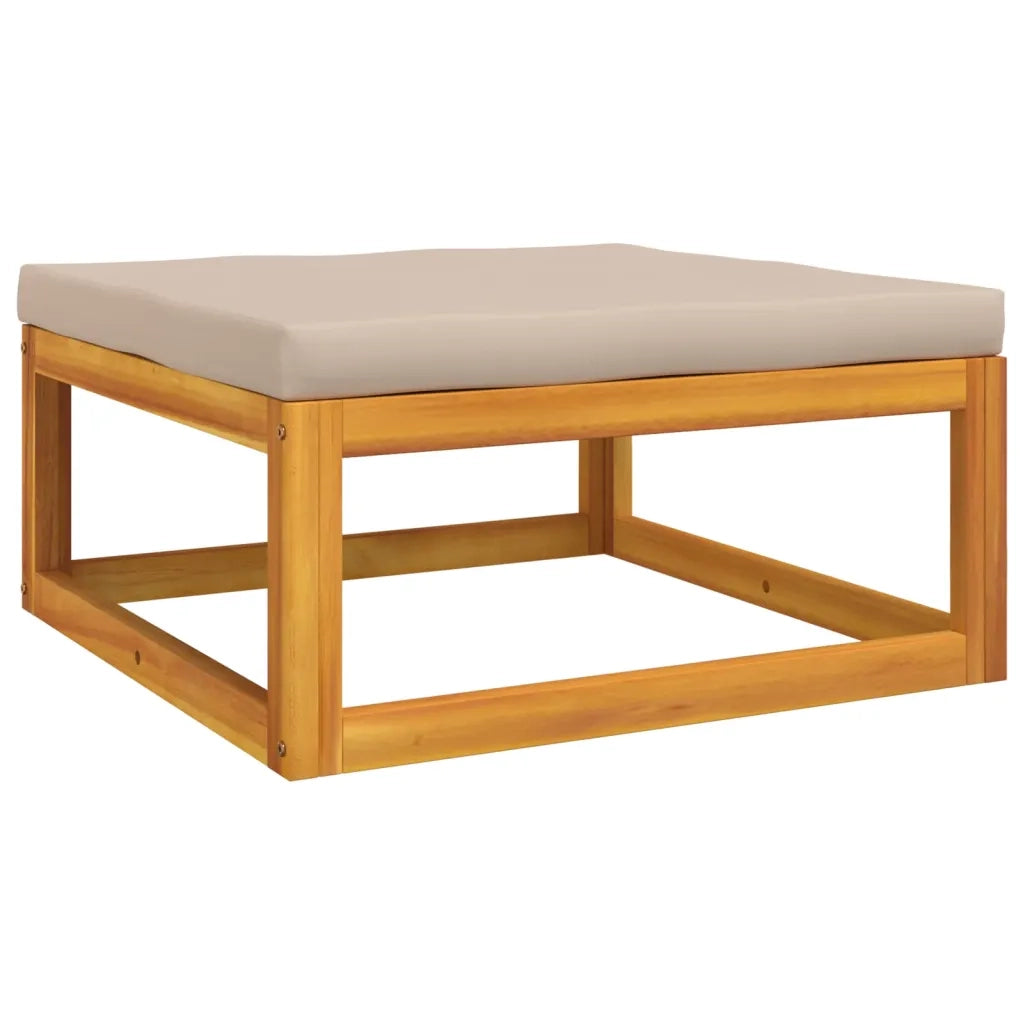 Set Salotto da Giardino 5pz con Cuscini Tortora Legno Massello 3155248