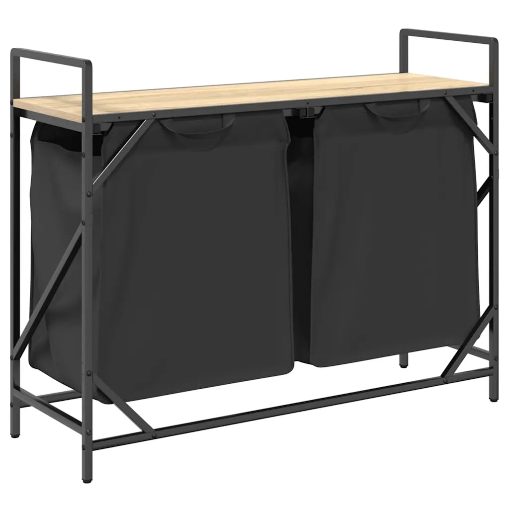 Cesto della Biancheria 2 Scomparti con Ripiano Rovere Sonoma CFW3502620