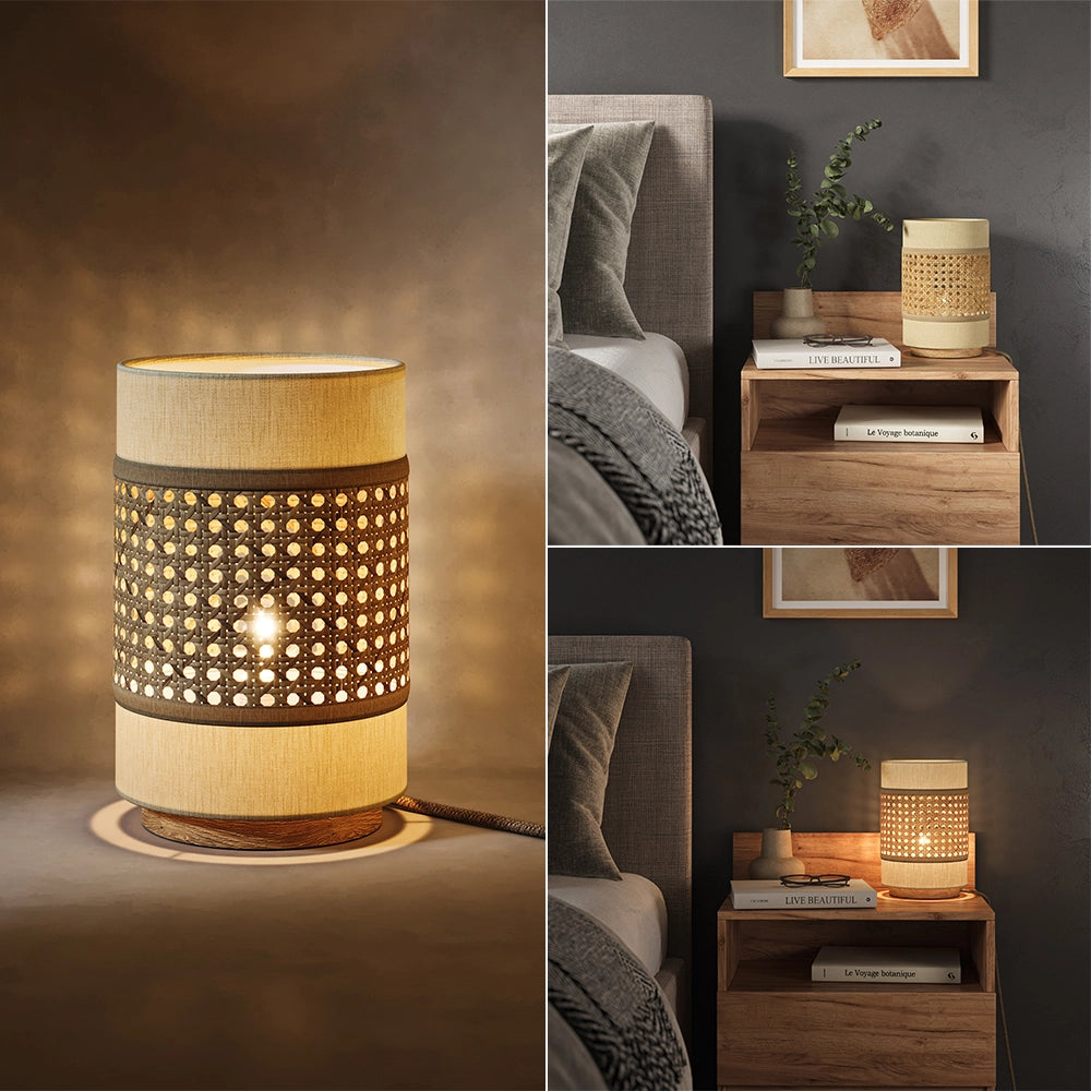 Vicco Lampada da tavolo Rattan/crema 17.5 x 26.5 cm