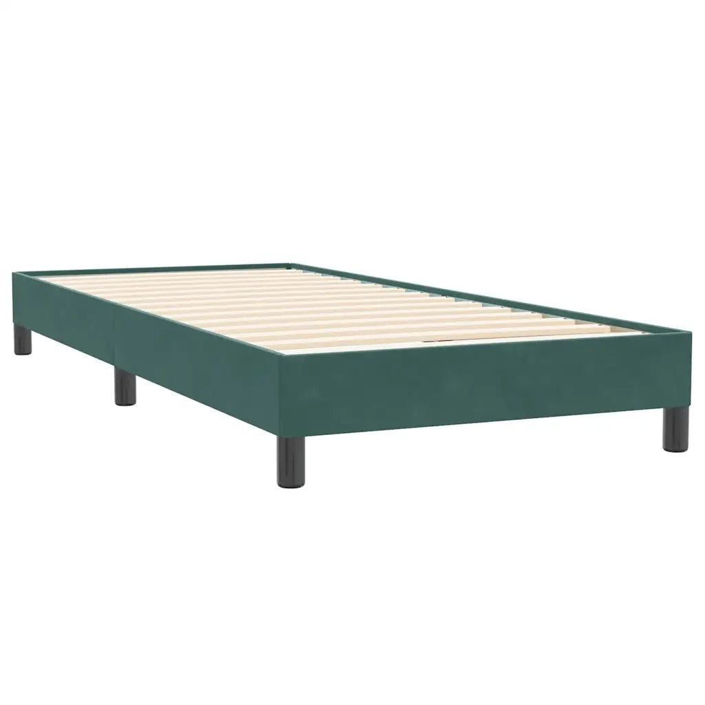 vidaXL Giroletto a Molle con Materasso Verde Scuro 80x220 cm Velluto