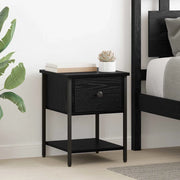 Comodino-Tavolino da notte Rovere Nero 34 x 35,5 x 45 cm Legno multistrato
