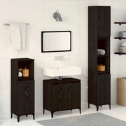 Set di mobili per il bagno Montaggio a parete 3 pcs Rovere Nero 3333089