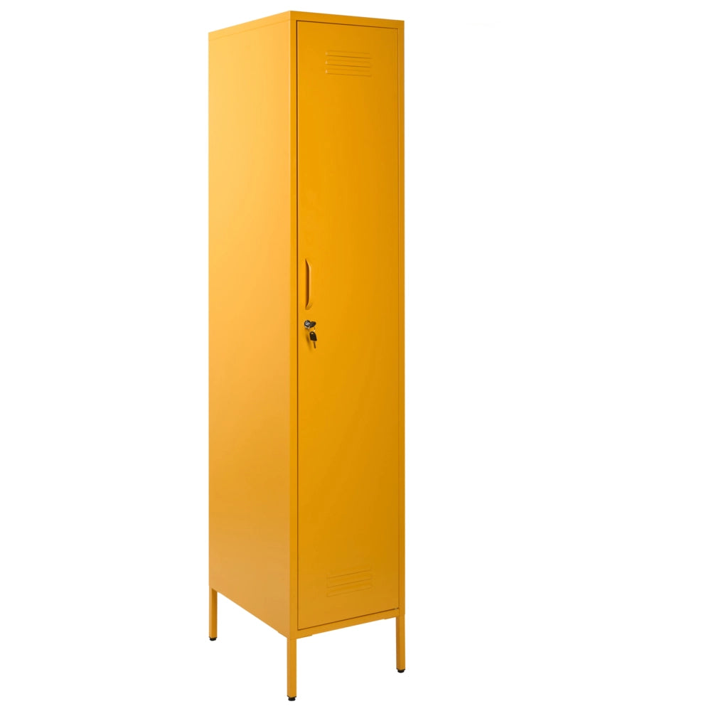 Armadietto mobile contenitore Armadietto In Metallo Giallo Con 5 Ripiani E Binario Moderno Home Office