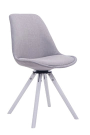 Sedia ospite Troyes Girevole Tessuto Rotondo grigio,bianco