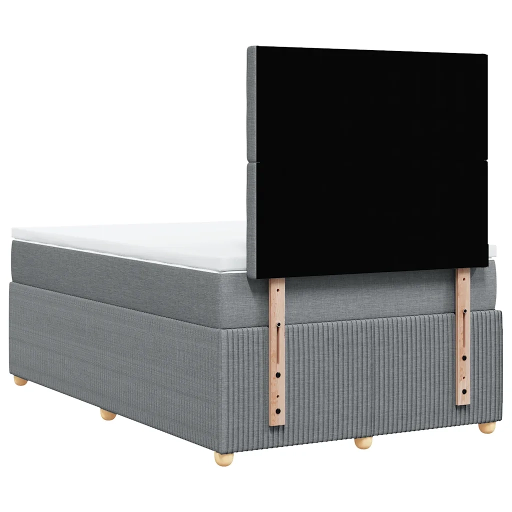 Giroletto a Molle con Materasso Grigio Chiaro 120x190cm Tessuto 3294309