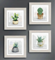 1 Pezzo Quadro da Parete Ceramic Modern Botany Shabby Beige 18 x 18 cm 4 Decori
