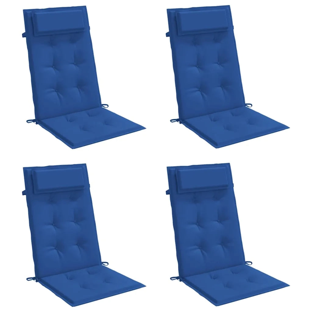 Cuscini Sedia con Schienale Alto 4 pz Blu Reale Tessuto Oxford 361905