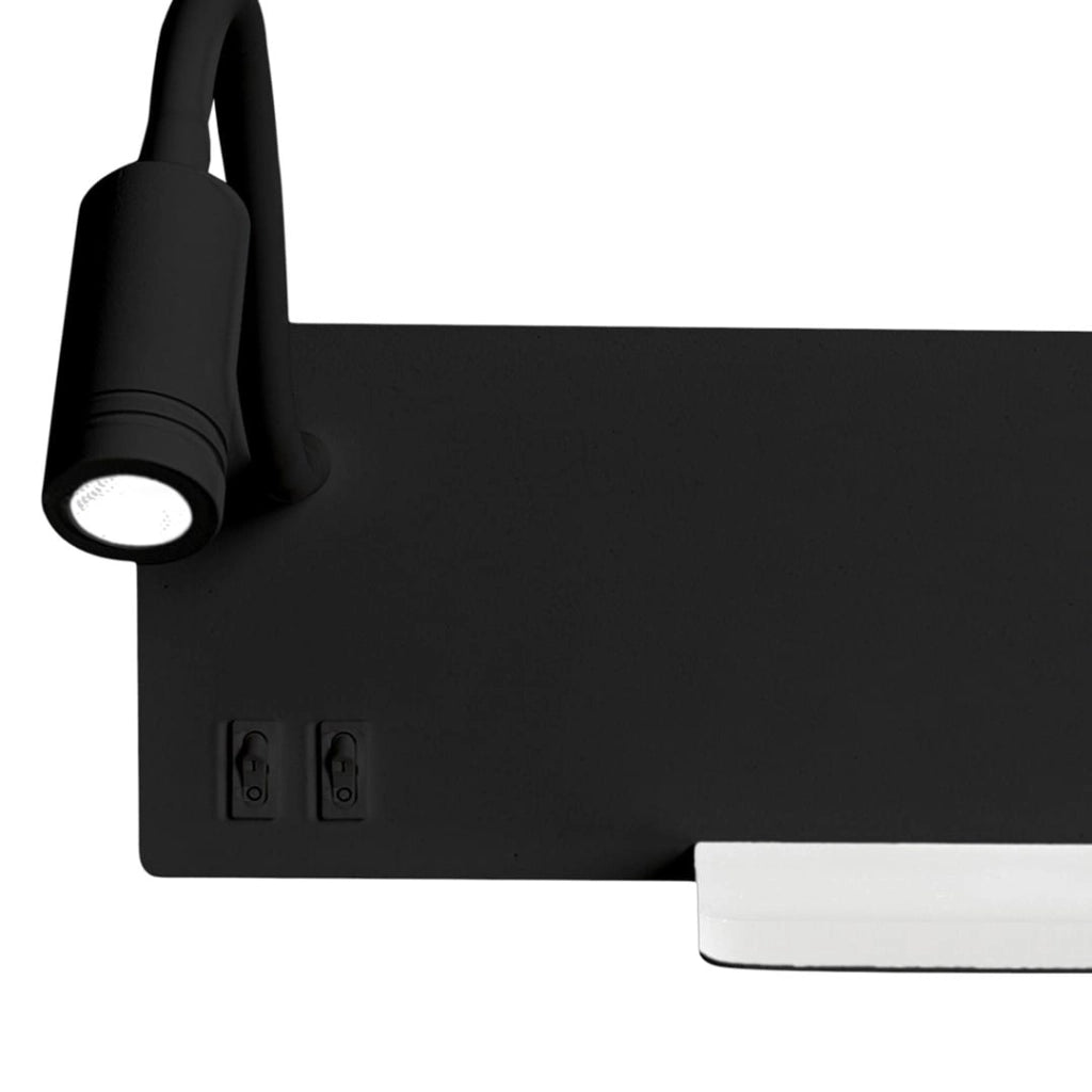 Applique LED con mensola SHELF 5W nera USB ML6344 Milagro