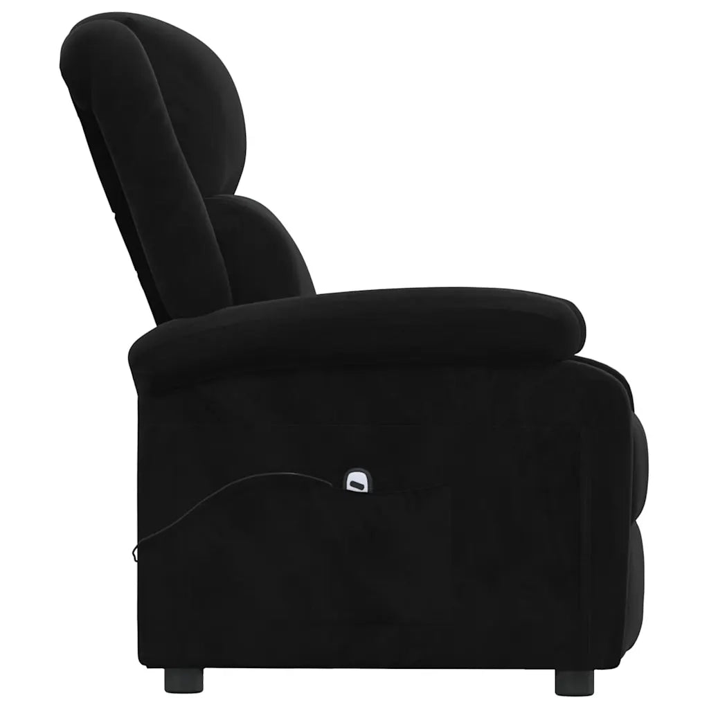 Poltrona Elettrica Reclinabile-Divano Sedia Nera in Tessuto 307561