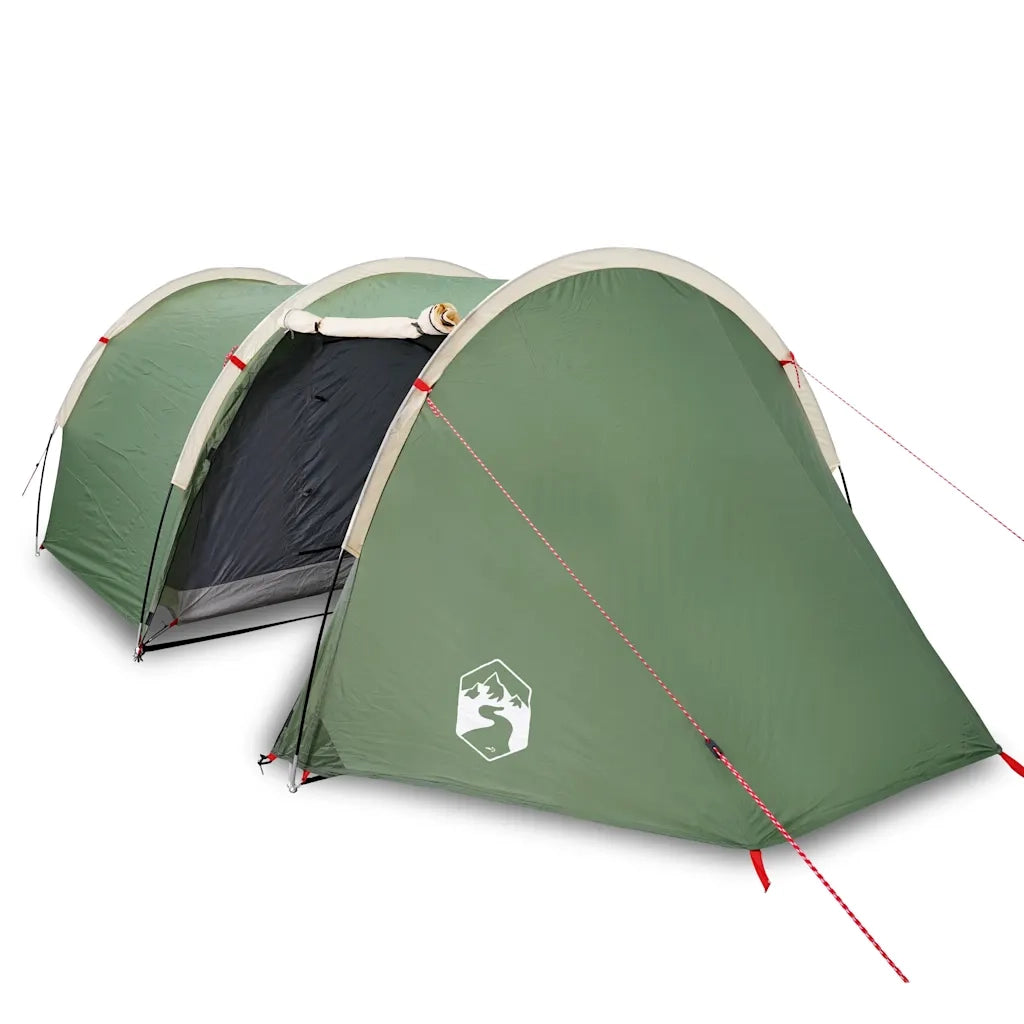 Tenda da Campeggio a Tunnel per 4 Persone-Tenda per Escursionismo Verde Impermeabile 994572