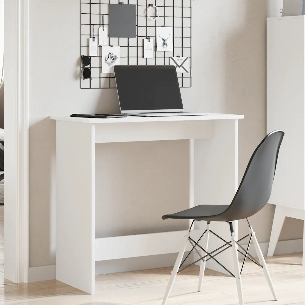 Scrivania Bianca 80x40x75 cm in Legno Multistrato 860454