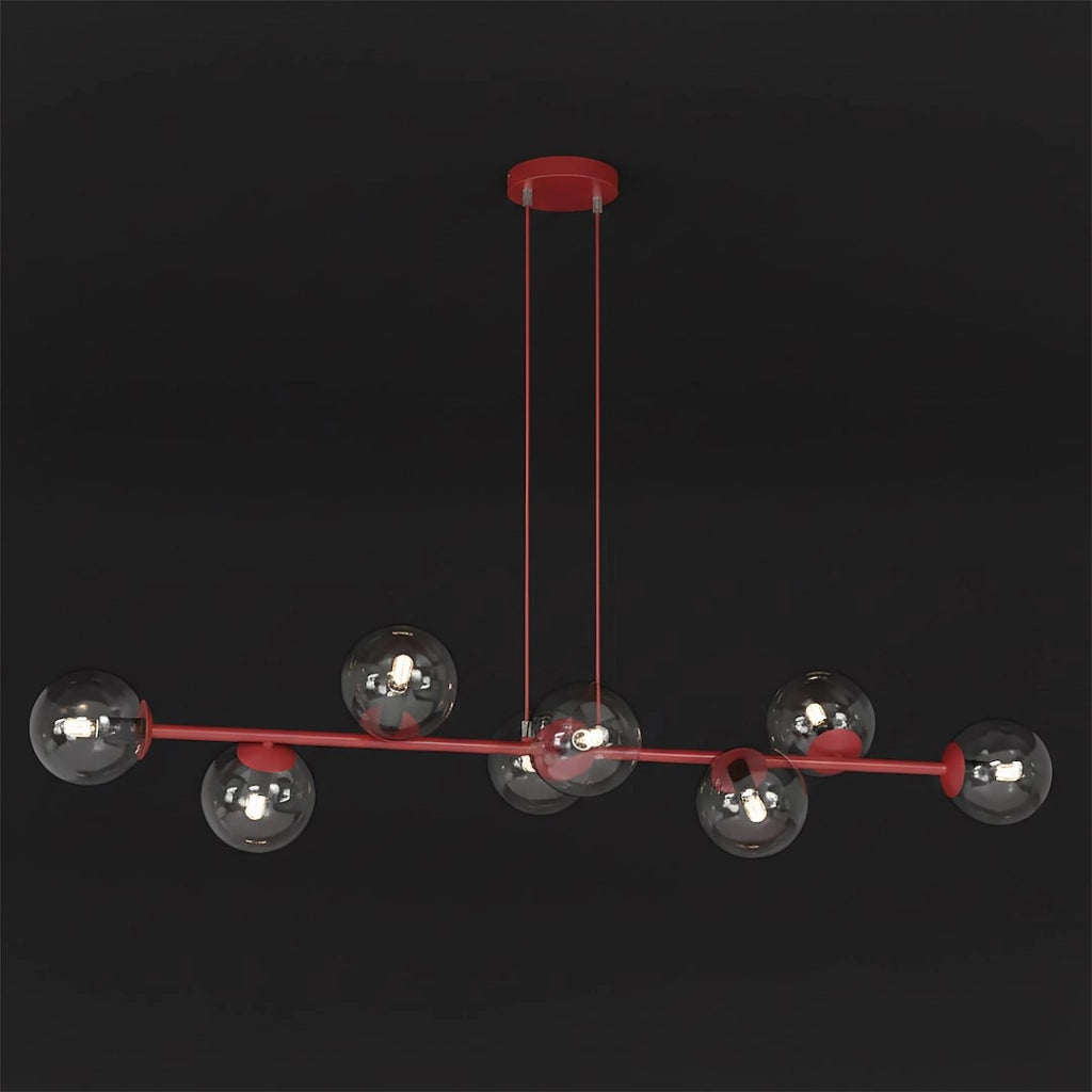 Lampada sospesa MAGNUS 8xE14 vetro bordeaux Emibig