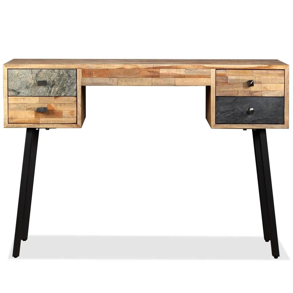 Scrivania | Tavolo da Ufficio in Legno Massello di Teak di Recupero 110x50x76 cm