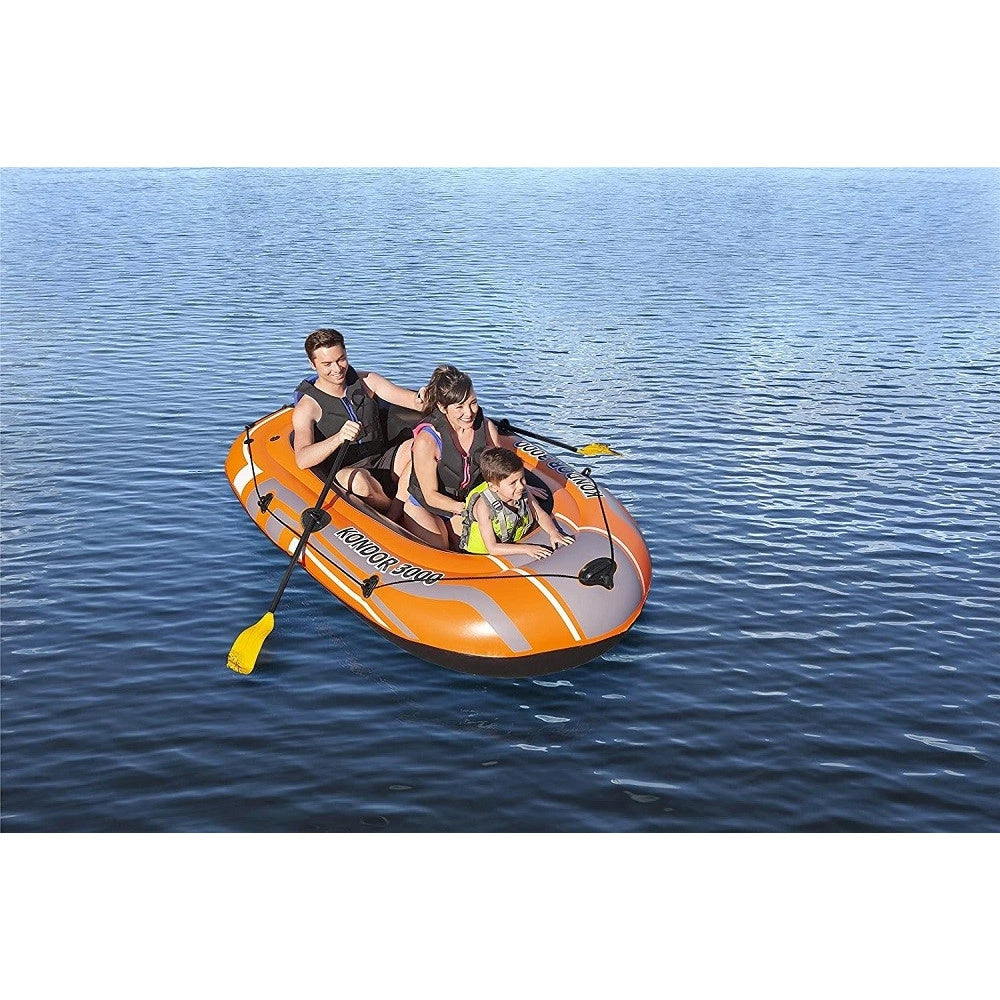 Trade Shop - Set Canotto Gommone Kondor 3000 232x115x36cm Con Remi 124 Cm Pompa Manuale 61102 -