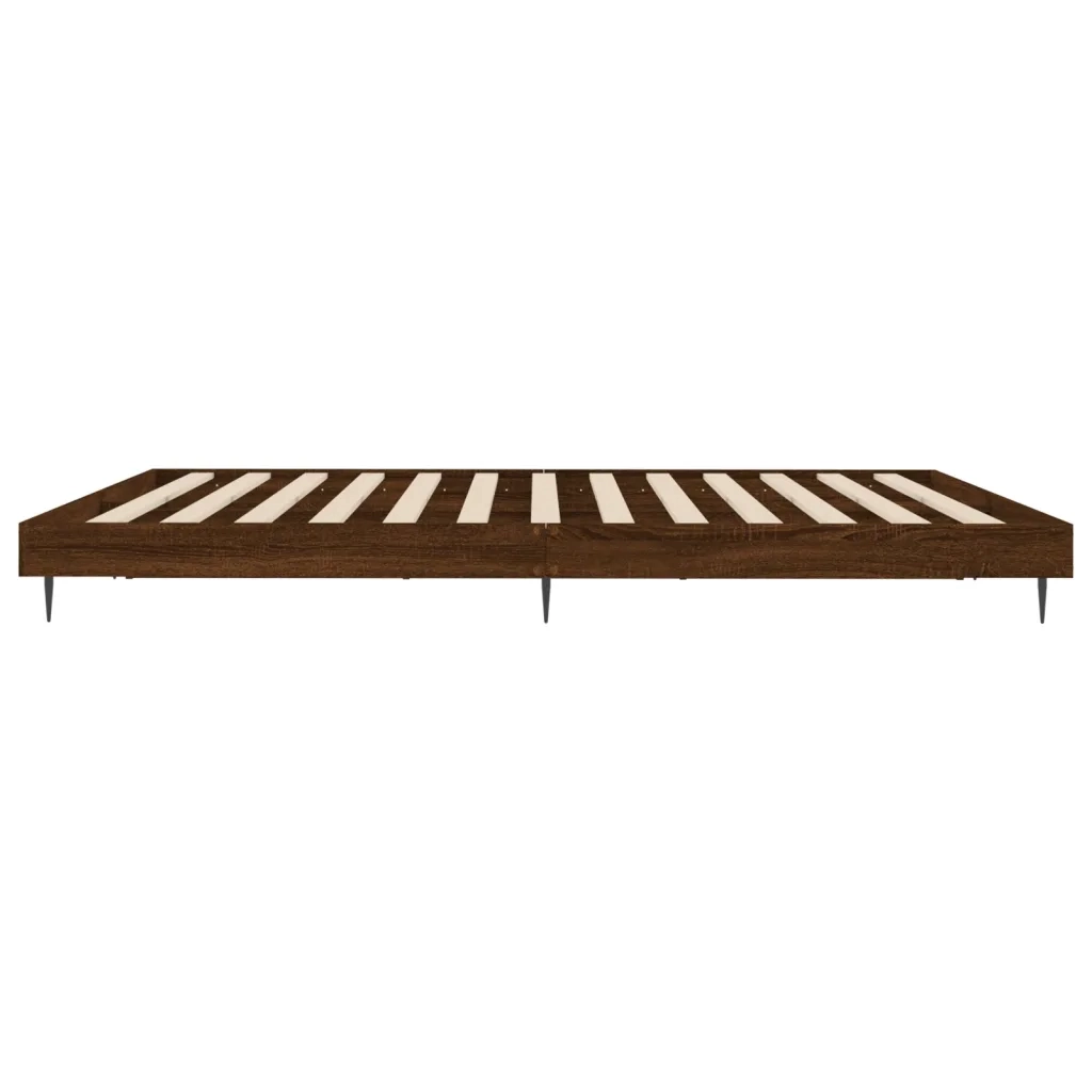 Letto matrimoniale | Letto per adulti | Giroletto senza Materasso Rovere Marrone 200x200 cm Truciolato