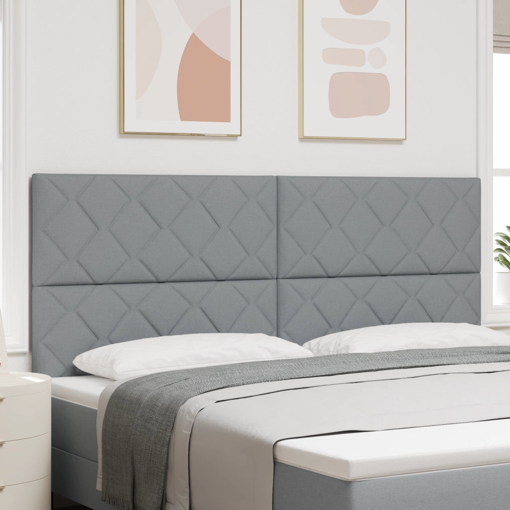 Testata LED  Design Blocchi di Diamante Grigio Chiaro 200 cm Tessuto