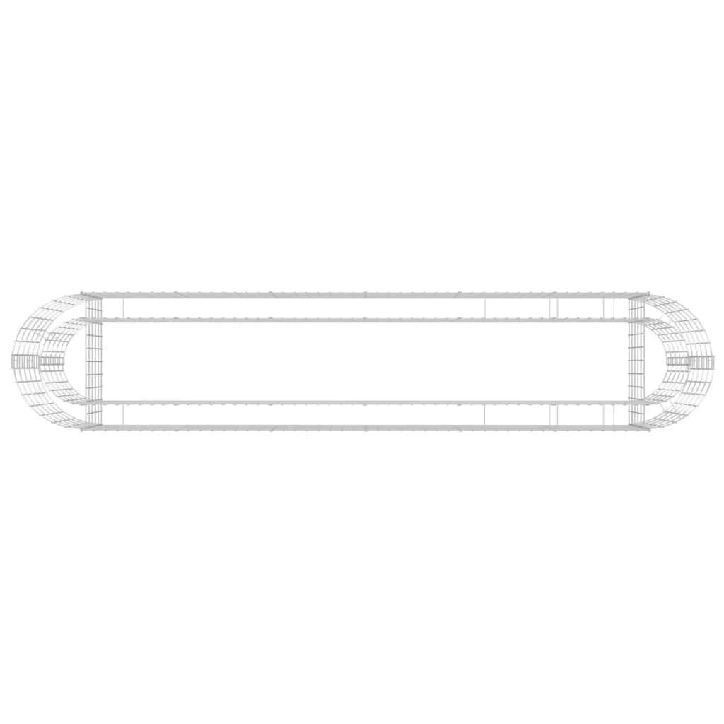 Aiuola rialzata in gabbione di ferro zincato 260 x 50 x 50 cm Argento 02_0039911