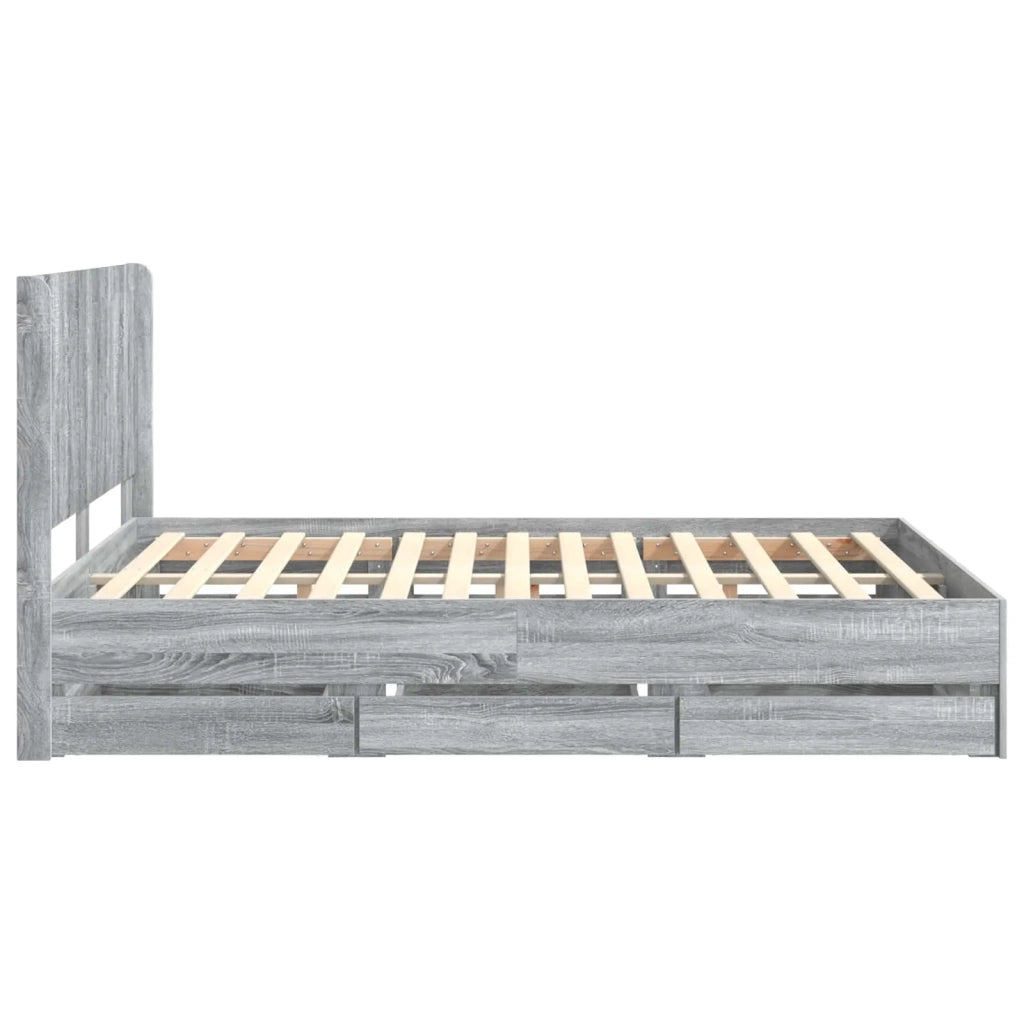 Struttura del letto con stoccaggio e testata Grigio Sonoma 3413946