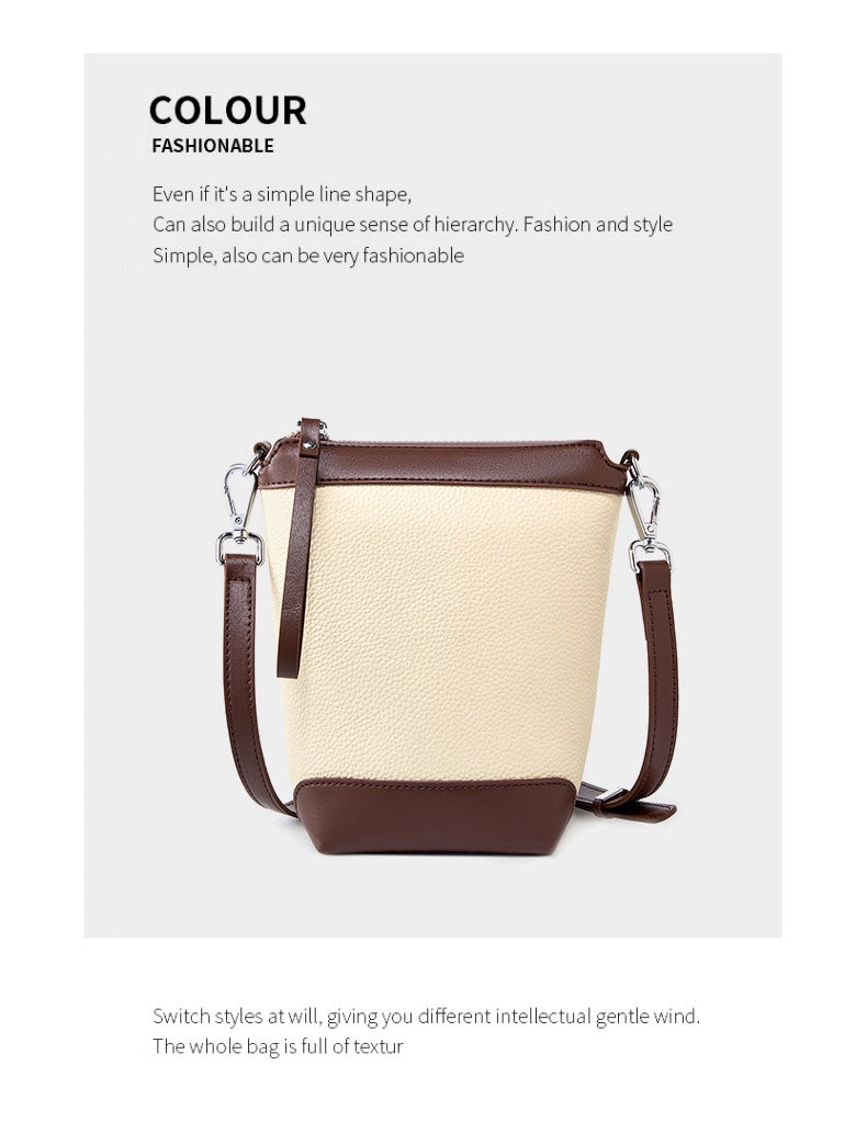 Borsa a mano da donna in vera pelle, modello a tracolla, colore bianco.