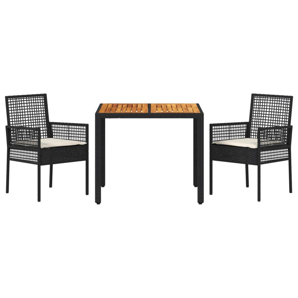 Set di Mobili da Pranzo  Set di 3 Nero Legno Durevole