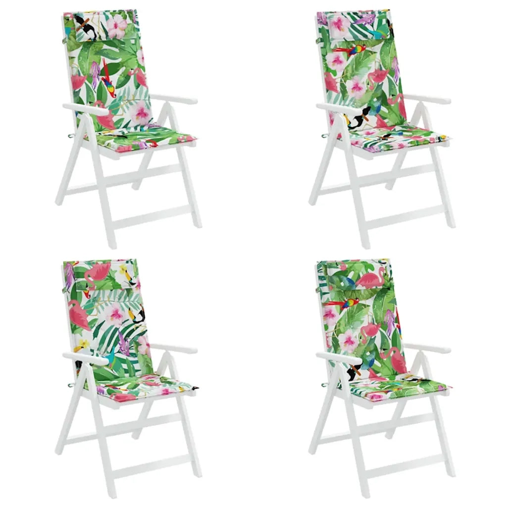 Cuscini per Sedia Schienale Alto 4pz Multicolore Tessuto Oxford