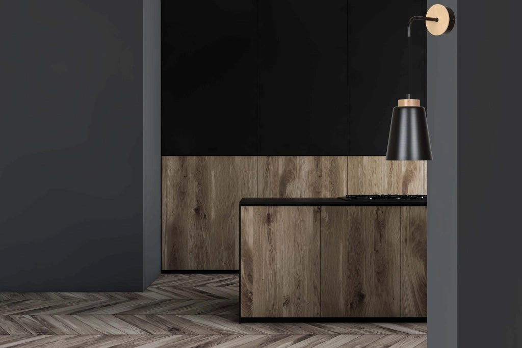 Applique Emibig Bolero K1 E27 15W legno chiaro nero