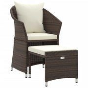 Set di mobili da giardino mobili da esterno set da 2 pezzi con cuscini resina intrecciata marrone 02_0015896