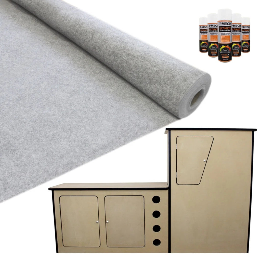 Cucina da Camper in MDF & 11mq Fodera Furgoni 5x Bombolette Colla Spray Adesiva