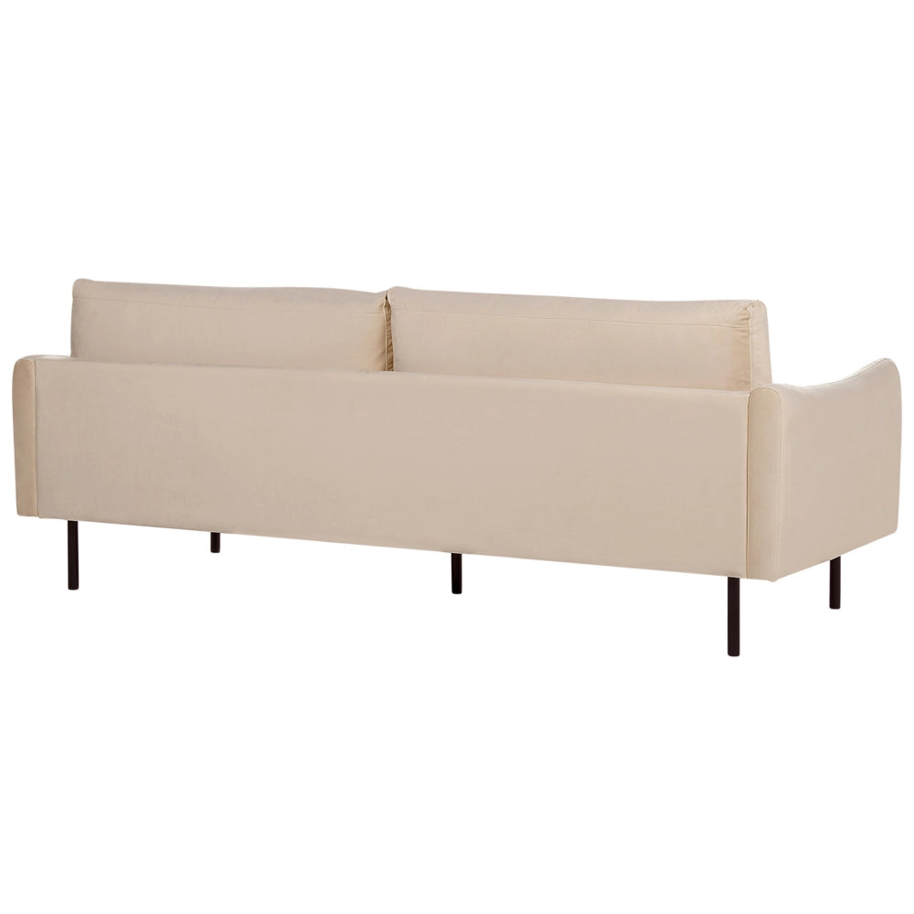 Divano moderno in velluto beige a 3 posti con Gambe nere Stile Retrò Moderno