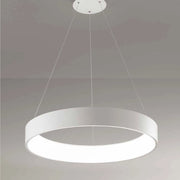 Trade Shop - Lampadario Lampada Anello Argento 45cm Luce Led Soffitto Sospensione Pendente -