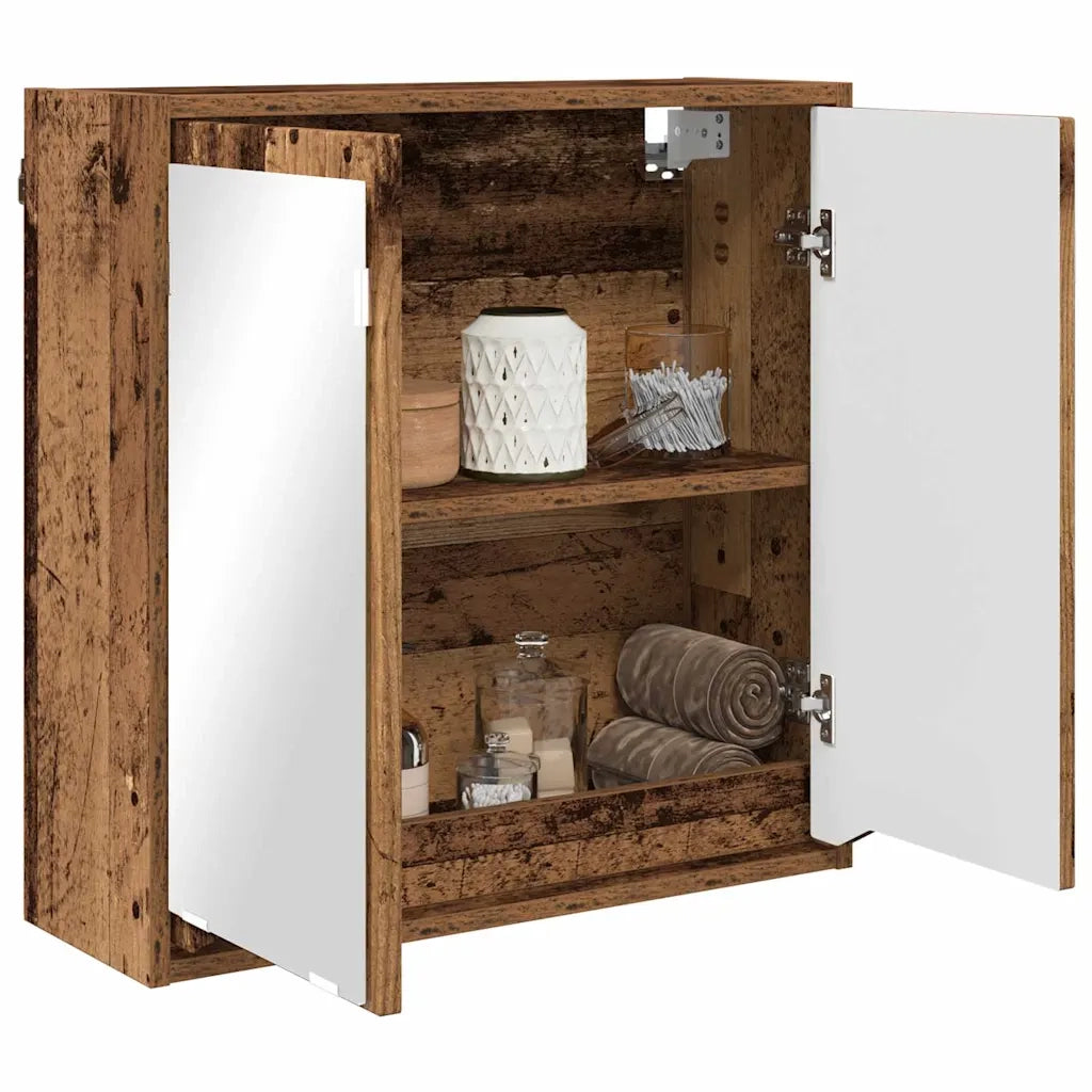Mobiletto per specchio da bagno Legno vecchio 60 x 20 x 60 cm 888785