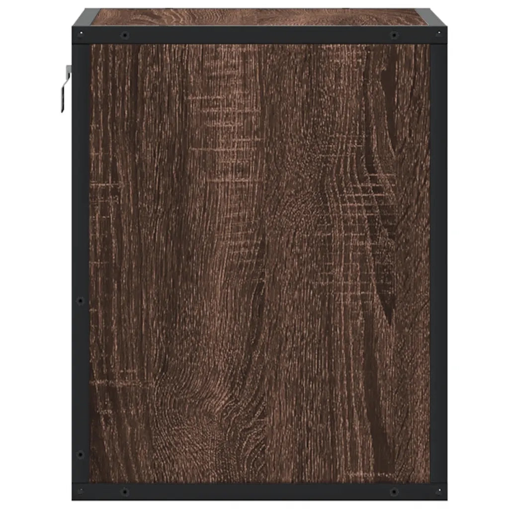 Comodino a Muro-Tavolino da notte sospeso Rovere Marrone 40x31x39,5 cm 649348