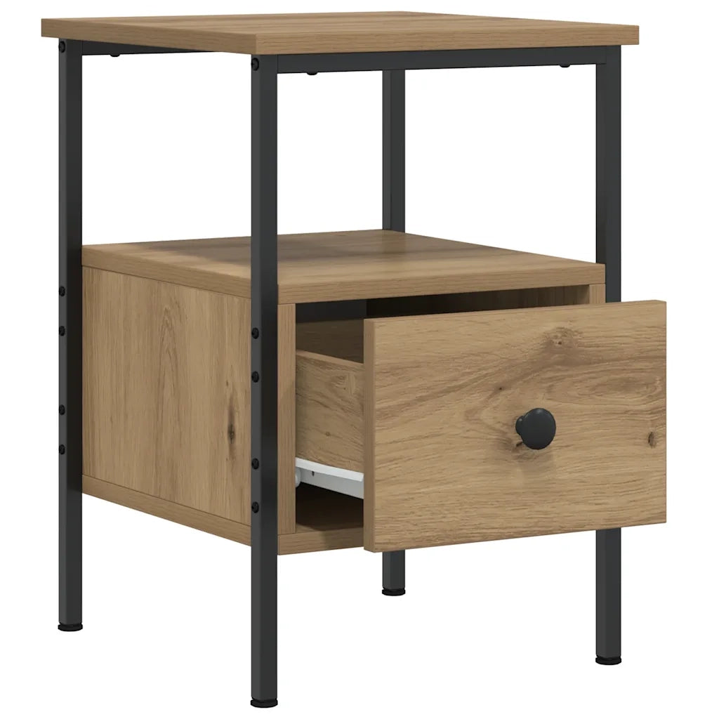Comodini 2pz Rovere Artigianale 34x36x50cm in Legno Multistrato 857265