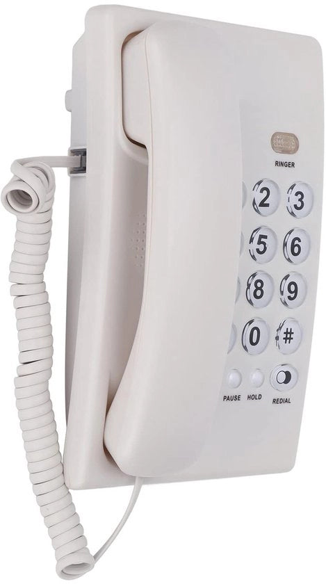 Telefono da tavolo multifunzionale con tasti grandi - collegato con cavo - progettato per anziani - design semplice