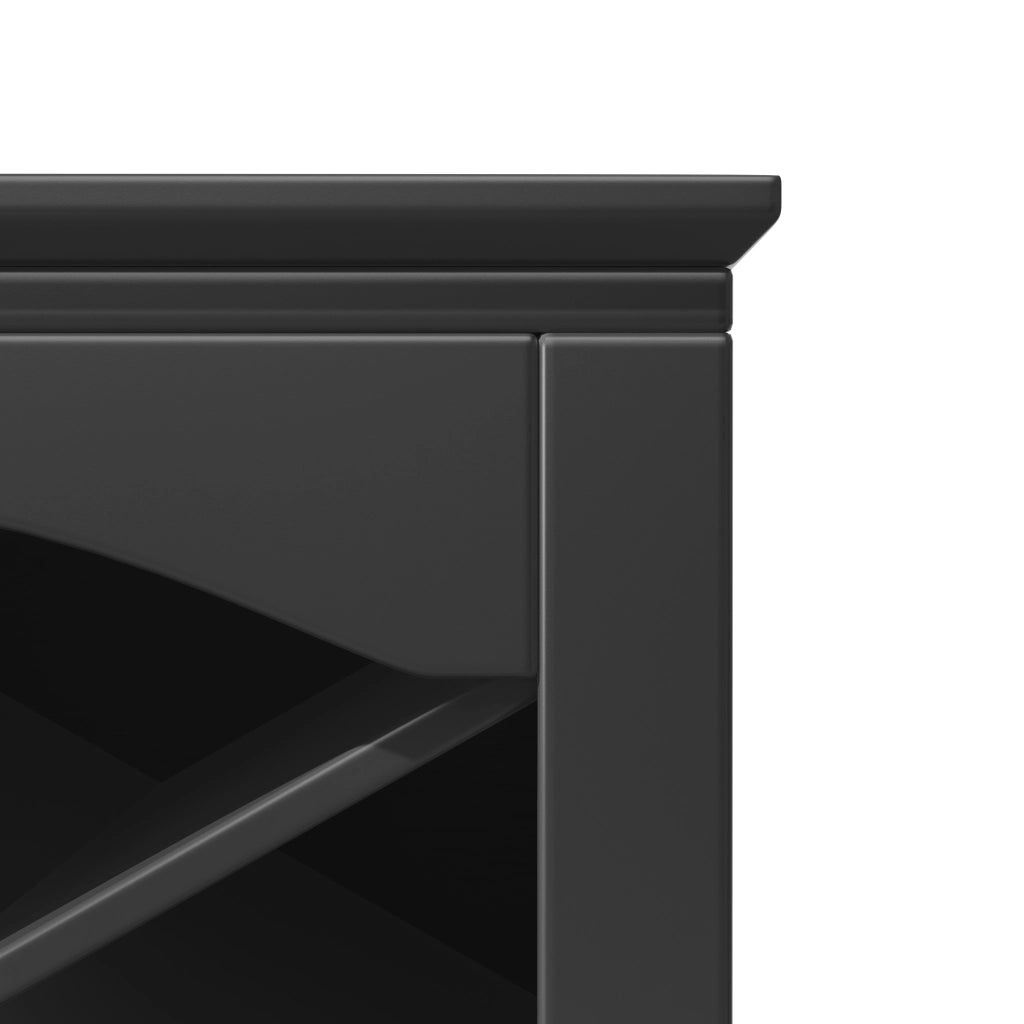 ARMADIO CUCINA 120x40x180 cm MDF Nero con illuminazione LED