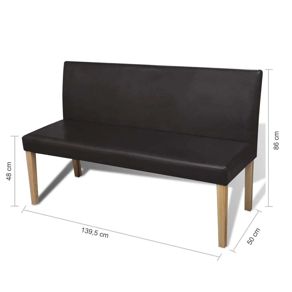 Panca/panca 139,5 cm materiale sintetico marrone scuro 02_0010910