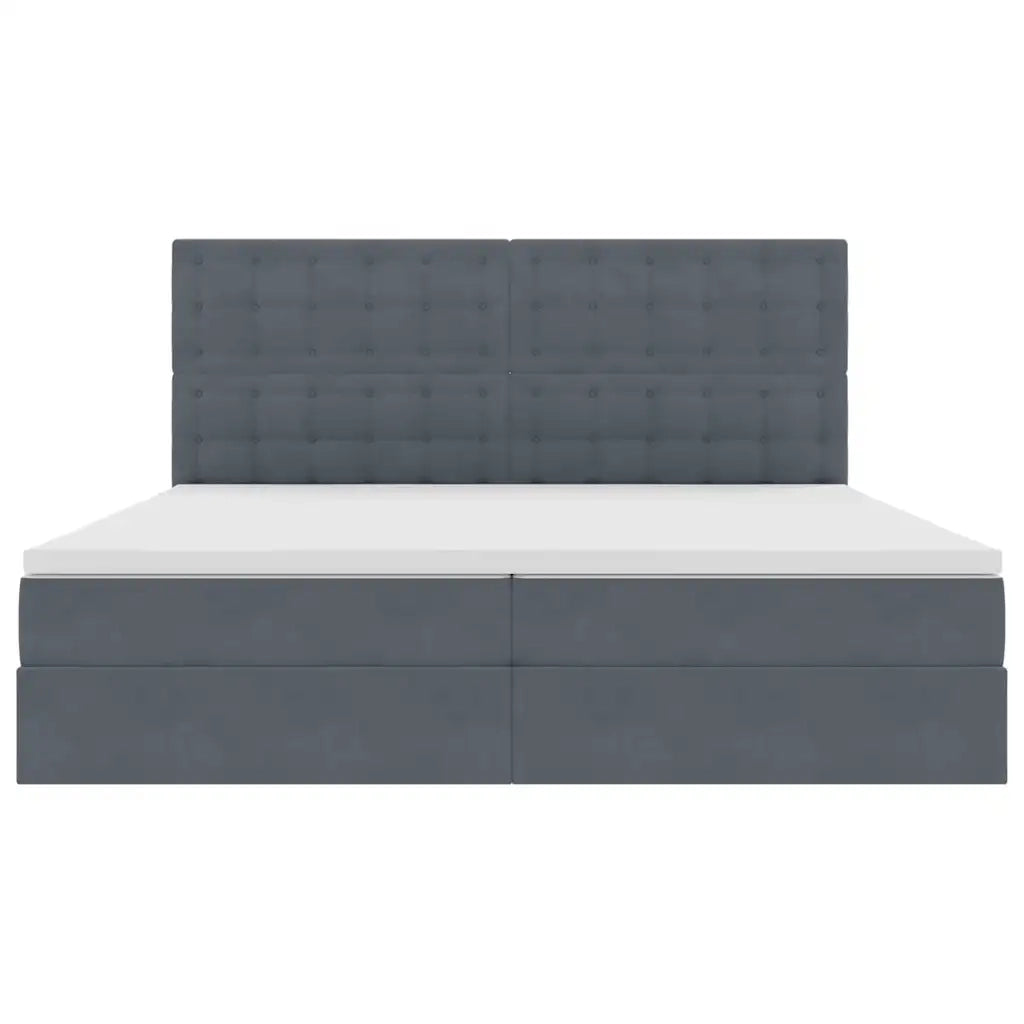 Letto con contenitore e materasso Grigio scuro 200 x 200 cm