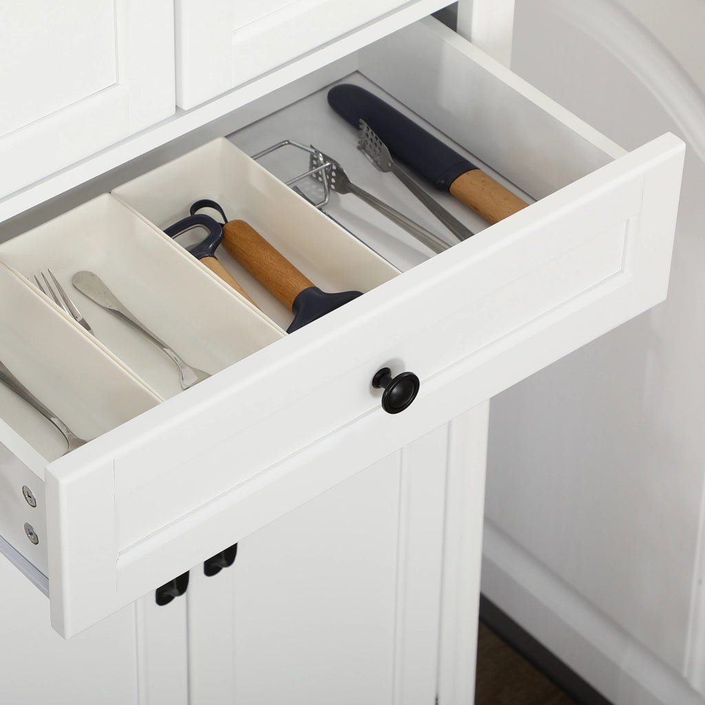 Armadio cucina 4 ante 2 ripiani tiroio centrale ¨C zephmum ¨C bianco 170 cm