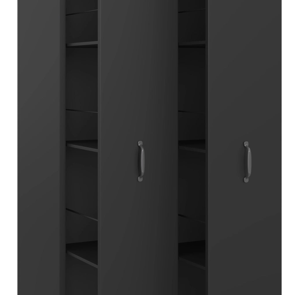 Libreria estensibile su ruote a 4 ripiani; nero; 51;5 x 41 x 158 cm in MDF