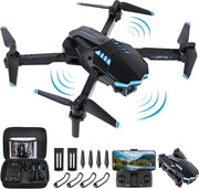 Drone con telecamera 1080p HD WiFi FPV per principianti - Quadcopter con 2 batterie - sensore di gravità - modalità di rotazione 3D - avvio/atterraggio con un solo pulsante - modalità di mantenimento dell'altezza - modalità senzavista