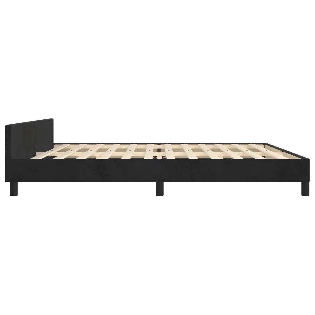 Giroletto senza Materasso Nero 200x200 cm in Velluto