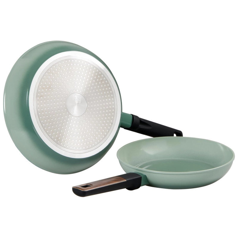 Set di 6 confezioni 2 Padelle 24-28 Gradient Verde Ceramica Amico Fondo Induzione