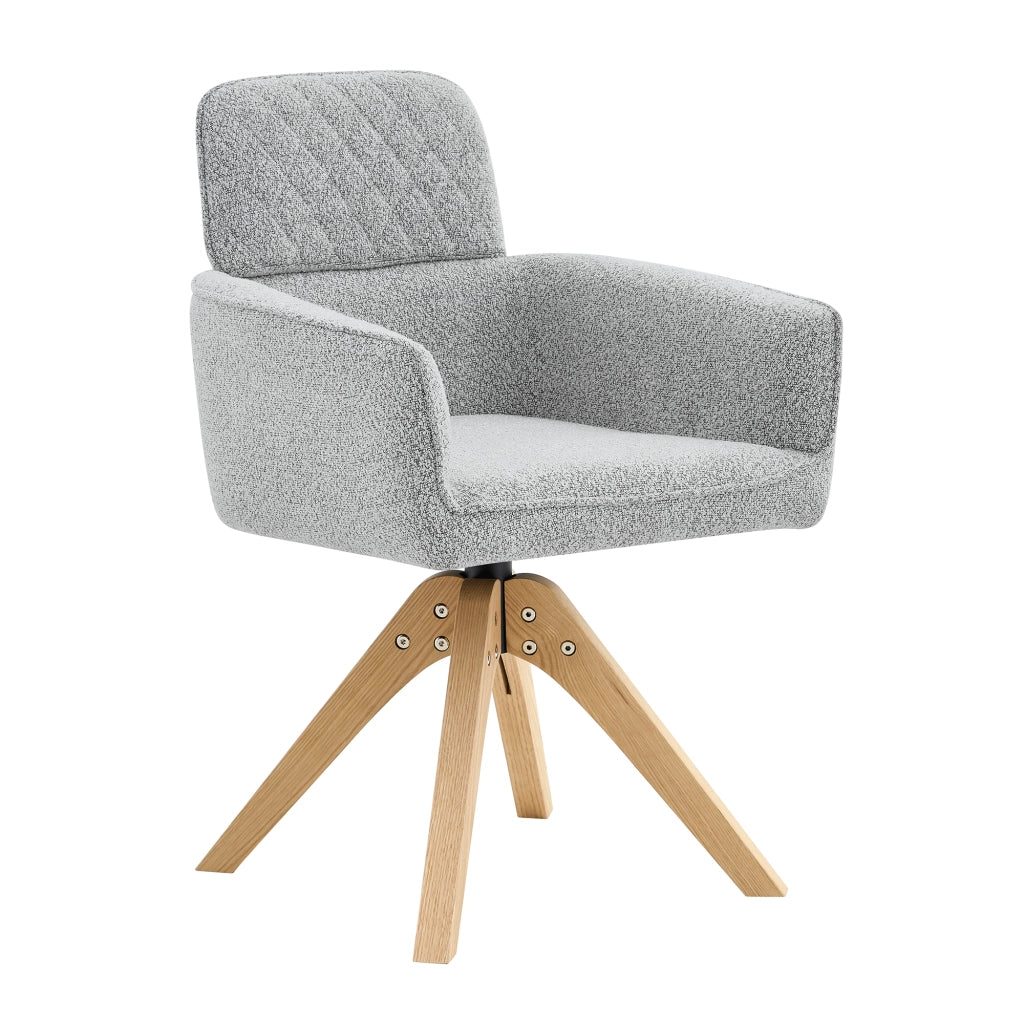 SEDIA Girevole 360° Set da 2 pezzi 85 cm Tessuto grigio e legno massello