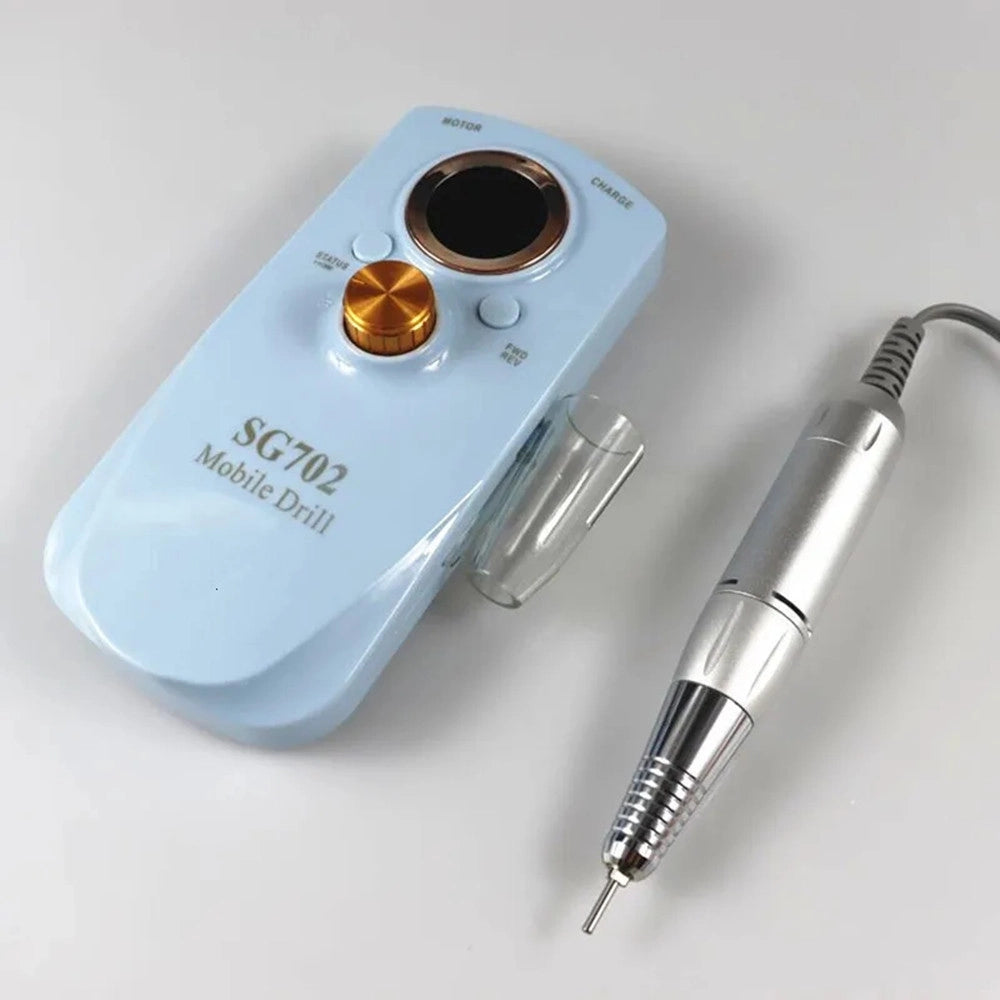 Trade Shop - Fresa Per Unghie Portatile Ricaricabile 35000 Rpm Strumenti Nail Art Manicure Set Punte -