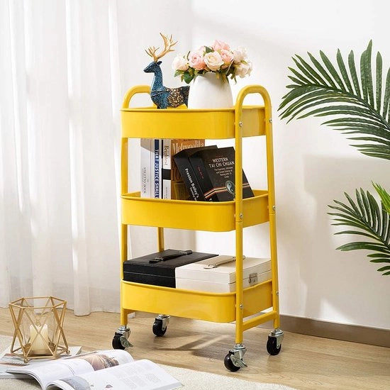 Rack su ruote, piano, organizzatore, raccogli rifiuti / carrello cucina, piano cucina, 27D x 37B x 76H centimetro
